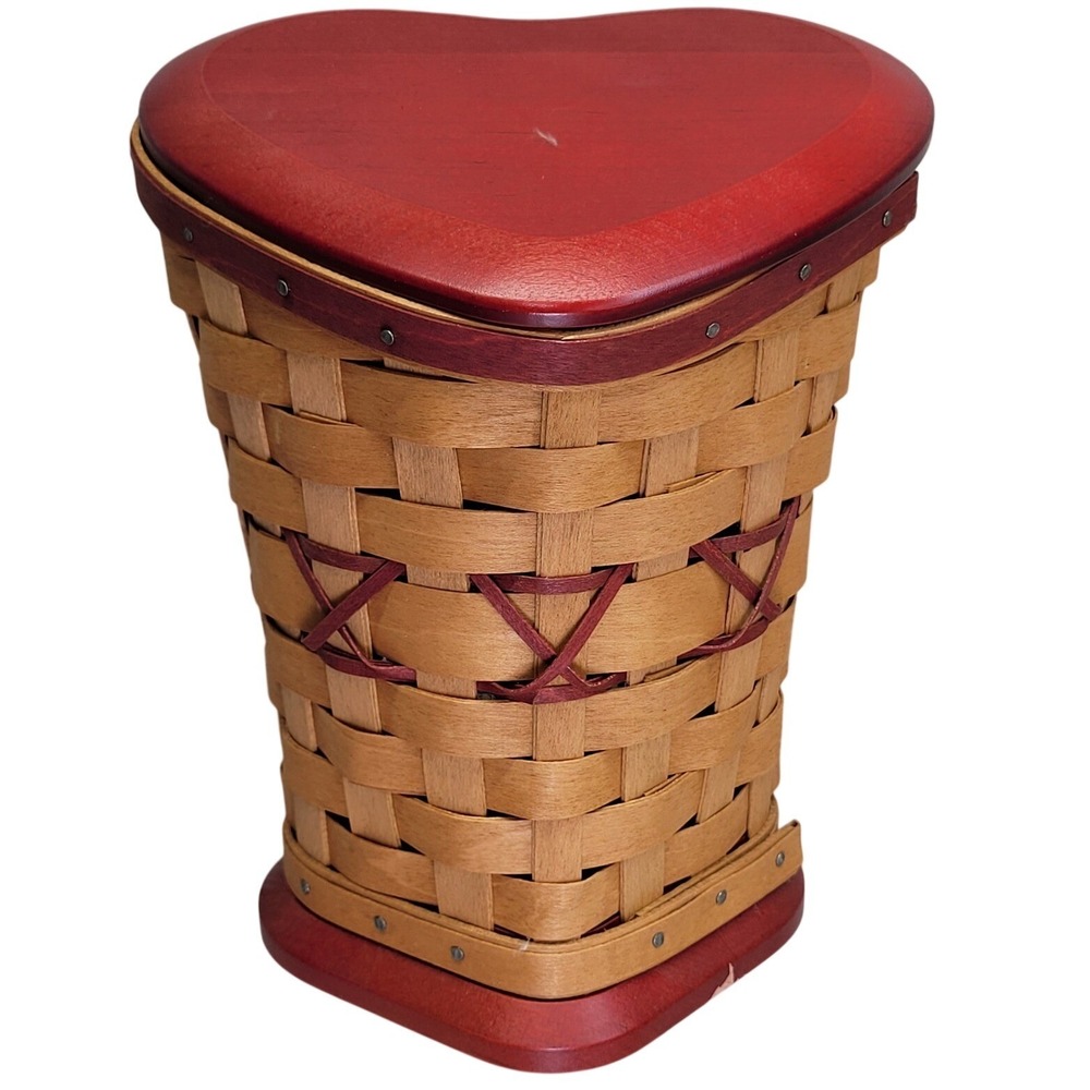 Longaberger Sweetheart True Love Basket 2008 Red Heart Lid Protector Primitive